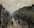 Camille Pissarro Boulevard Montmartre nebligen Morgen 1897 Pariser